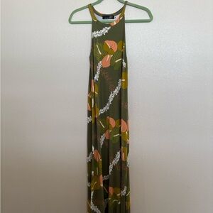 Fighting Eel Green Woven Lei Maxi Dress -